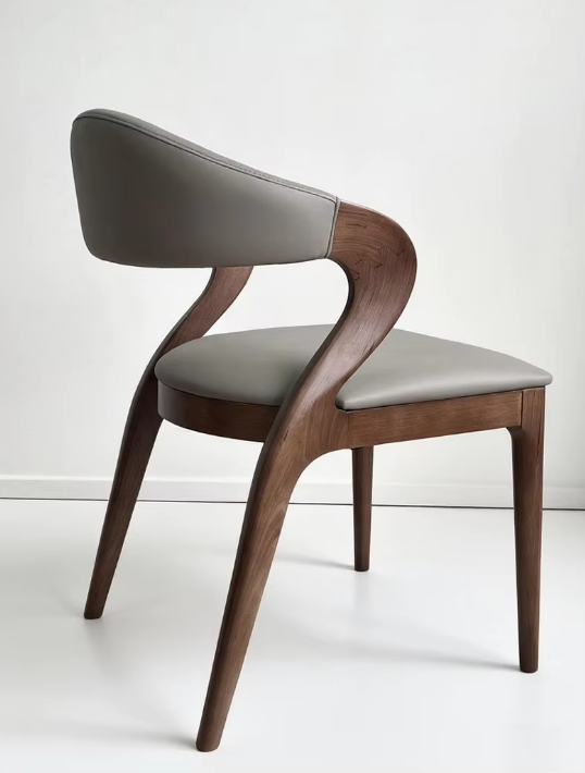 GDC Nordic Minimalist Solid Wood Dining Chair PU Leather