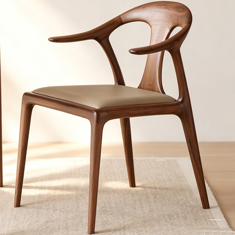 GDC Nordic Minimalist Solid Wood Horn Back Chairs Traditional