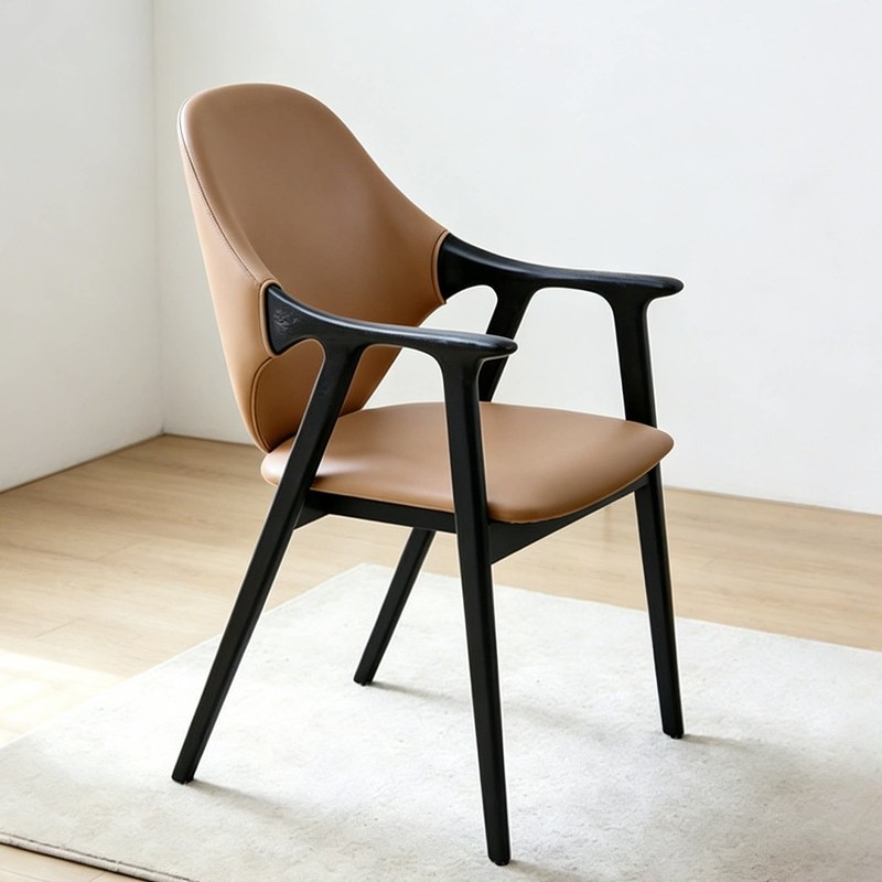 GDC Nordic Modern Leather Upholstery Soft Armchair Hotel Restaurant