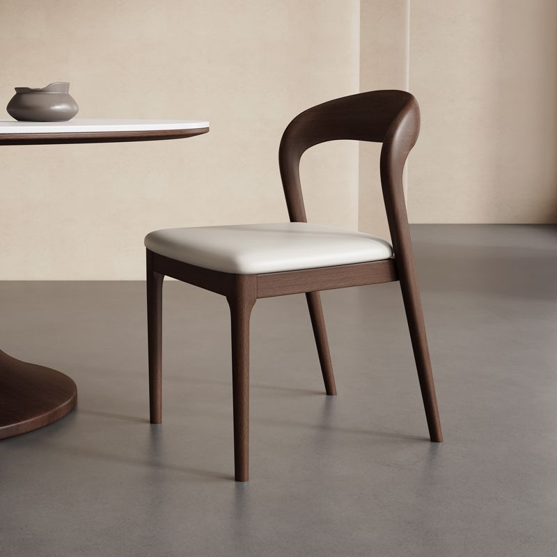 GDC Nordic Modern Minimalist Solid Wood Leather Seat Dining