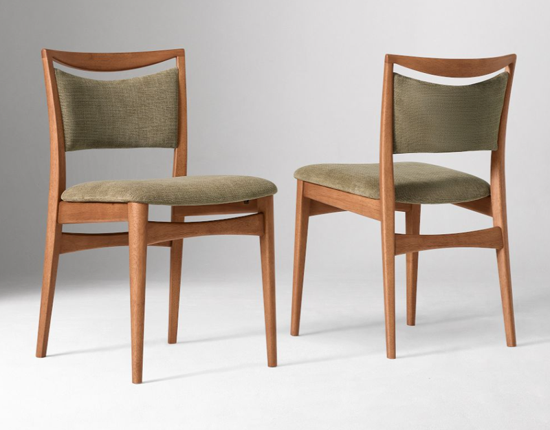GDC Nordic Solid Wood Dining Chair Design Genuine Fabric