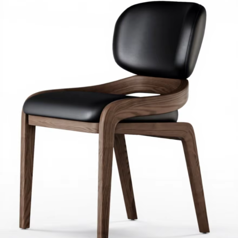 GDC Nordic Style Simple Black Leather Leisure Armchair Hotel