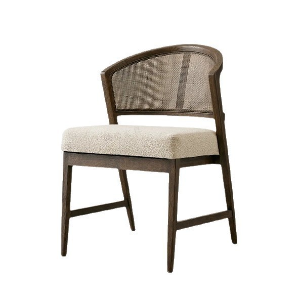 GDC Nordic Style Solid Wood Dining Chair with Rattan