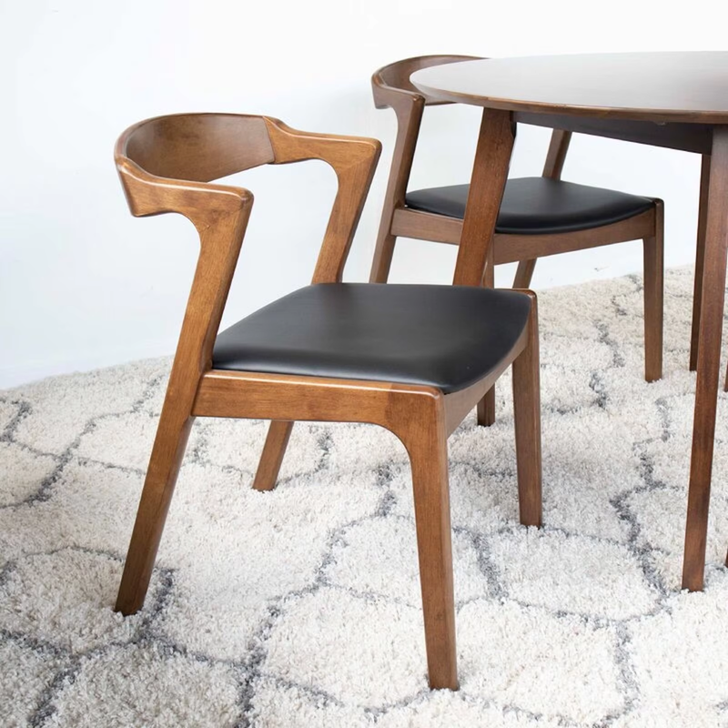 GDC Restaurant Modern Dining Chairs Solid Wood Legs with