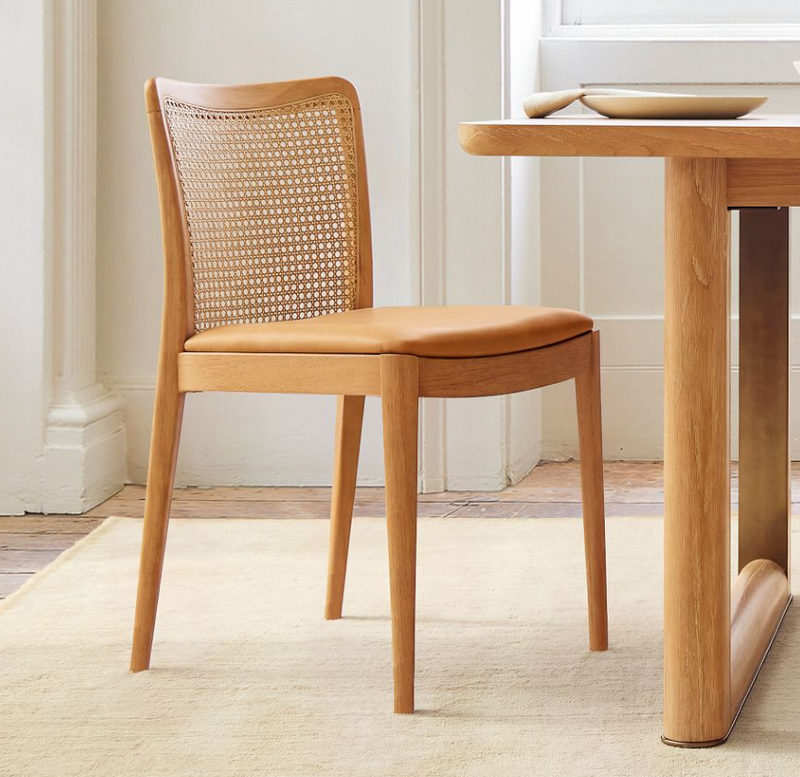 GDC Scandinavian Natural Rattan Weaving Back Home Dining Chair