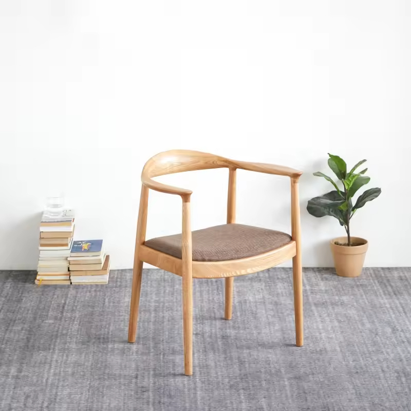 GDC Simple Modern Solid Oak Wood Kitchen Chair Dining