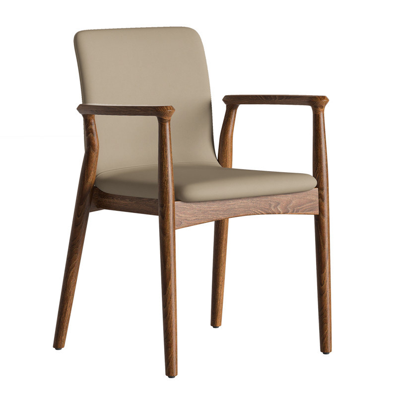 GDC Solid Ash Wood Luxury Dining Chair Armrest Backrest