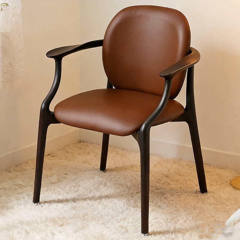 GDC Solid Wooden Dining Chair Retro Elegant Light Luxurious