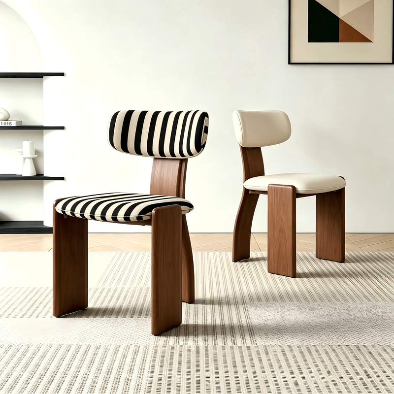 GDC Stylish Modern Retro Wooden Dining Chair with Upholstery