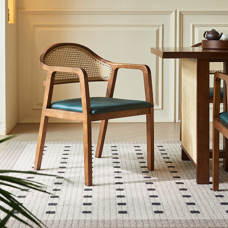 GDC Wholesale Nordic Solid Wood Timber Rattan Dining Chair